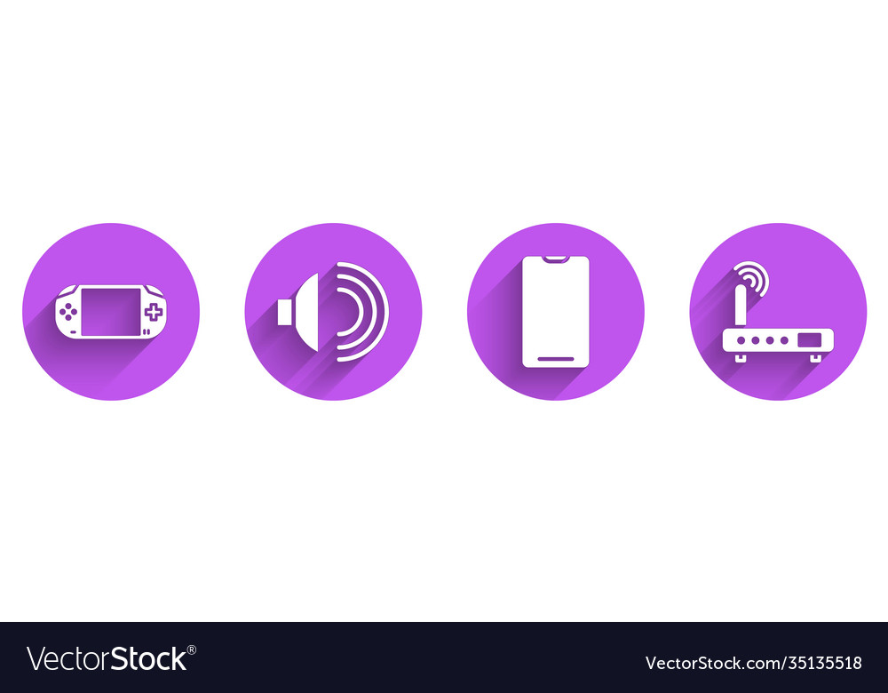 Set portable video game console speaker volume vector image Set portable video game console speaker volume