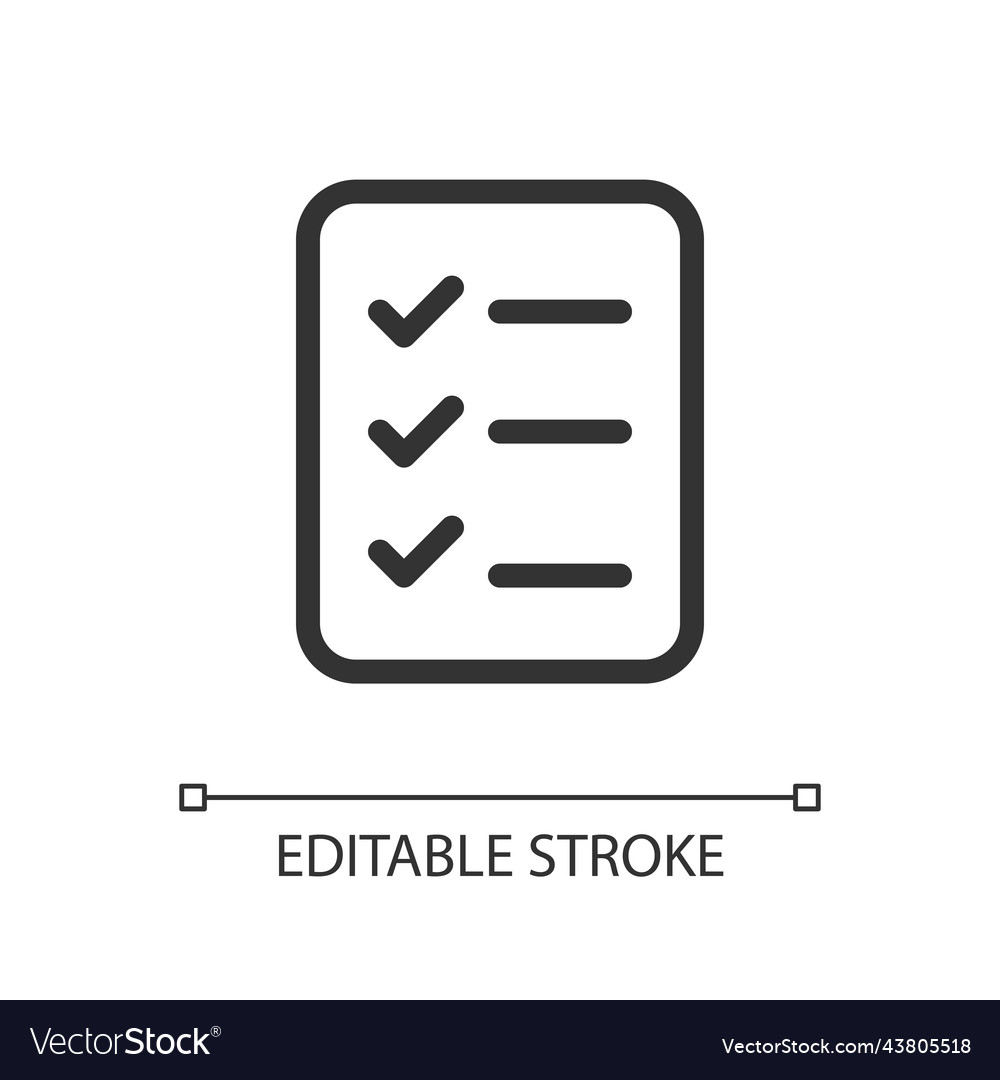 Shopping list pixel perfect linear ui icon vector image Shopping list pixel perfect linear ui icon