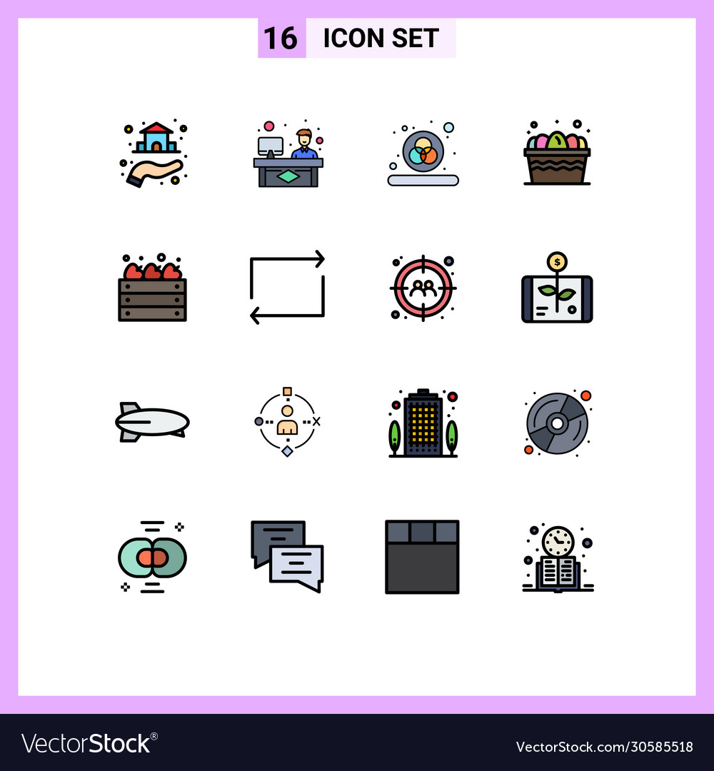 User interface pack 16 basic flat color filled