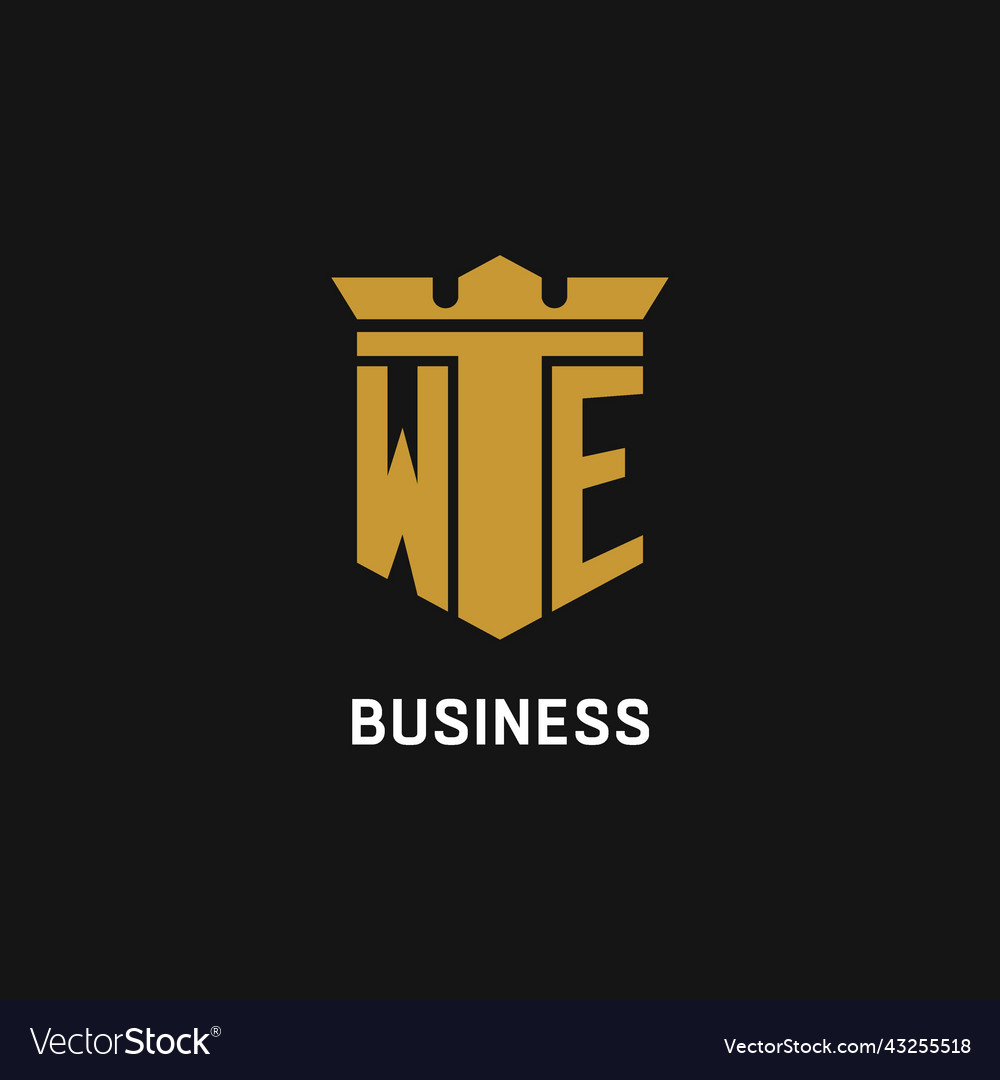 We initial logo with shield and crown style