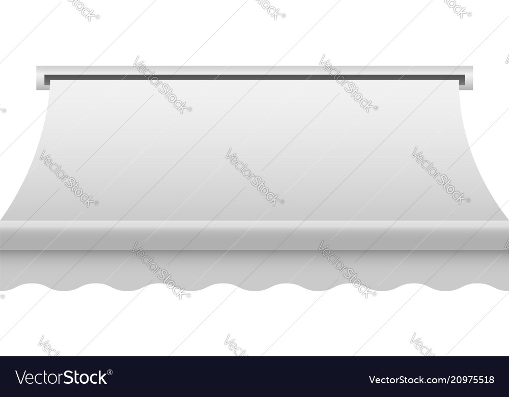 Download White Shop Awning Mockup Realistic Style Vector Image