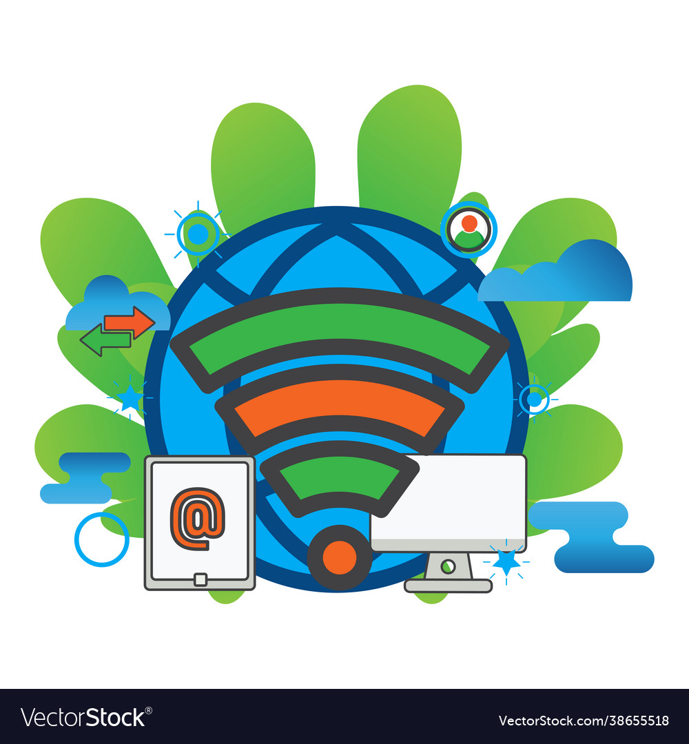 Wireless connection flat icon can use vector image Wireless connection flat icon can use