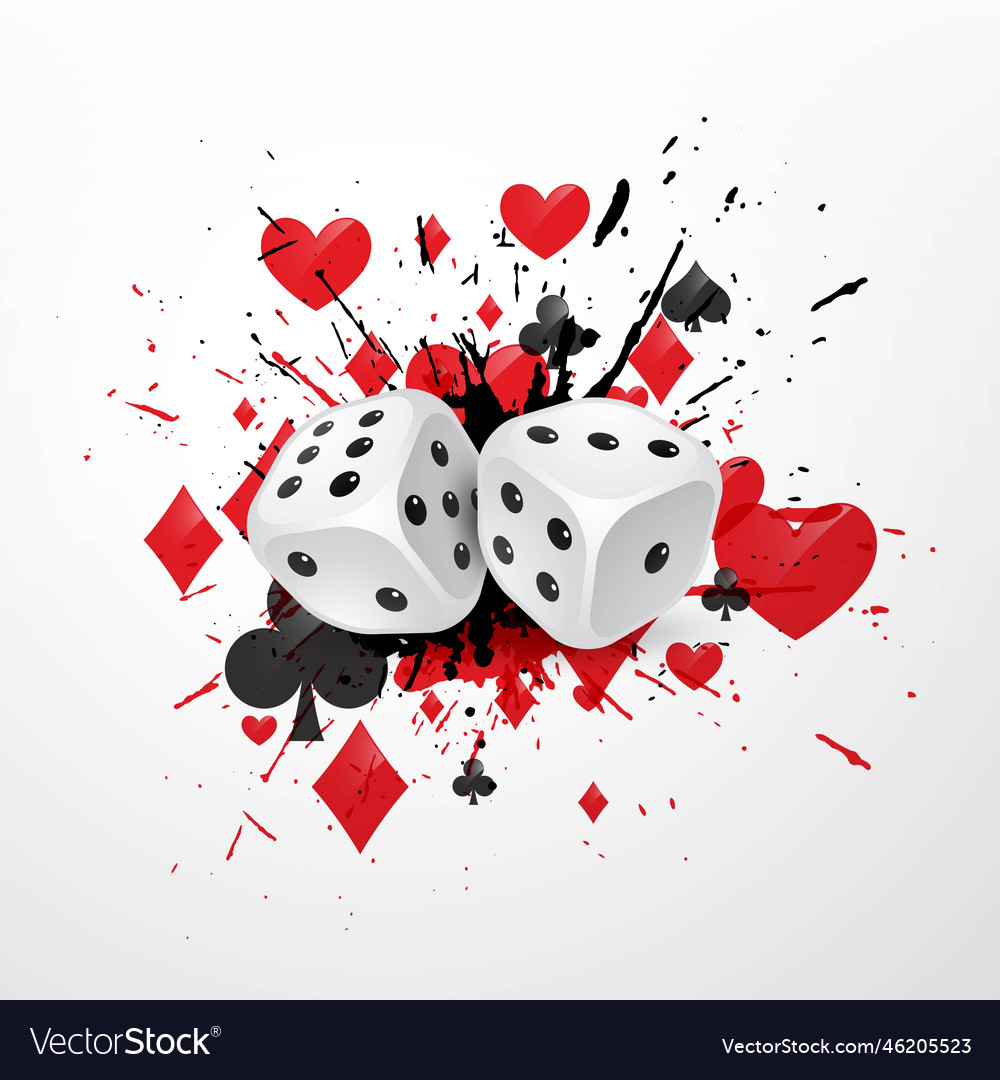 Abstract dice background with splatter Royalty Free Vector