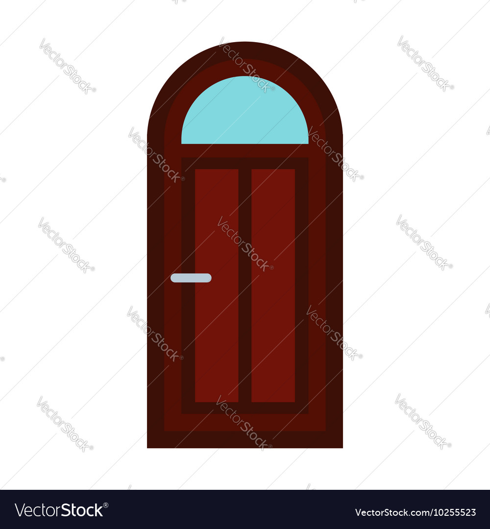Arched Wooden Door Icon Flat Style Royalty Free Vector Image Arched Wooden Door Icon Flat Style Vector Image