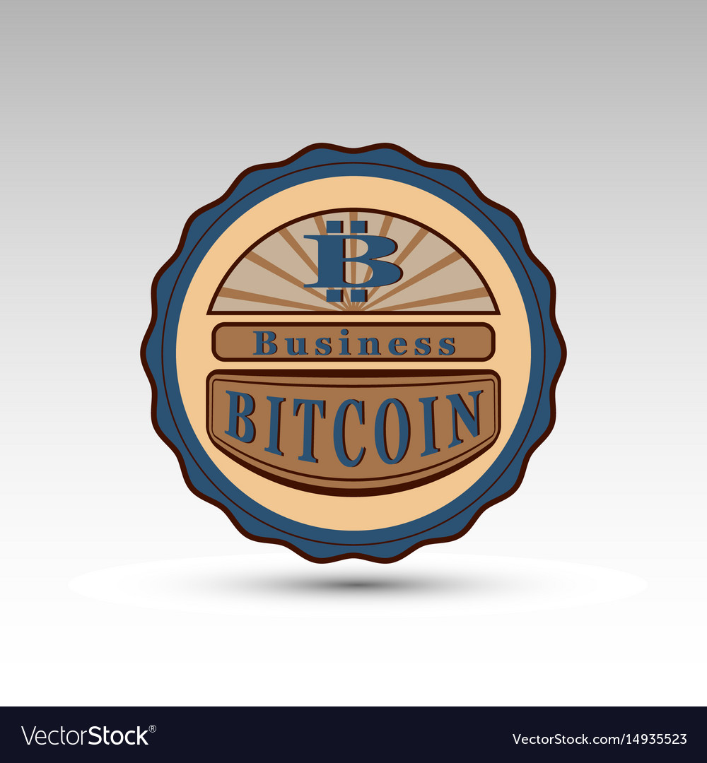 Badge with bit coin symbol