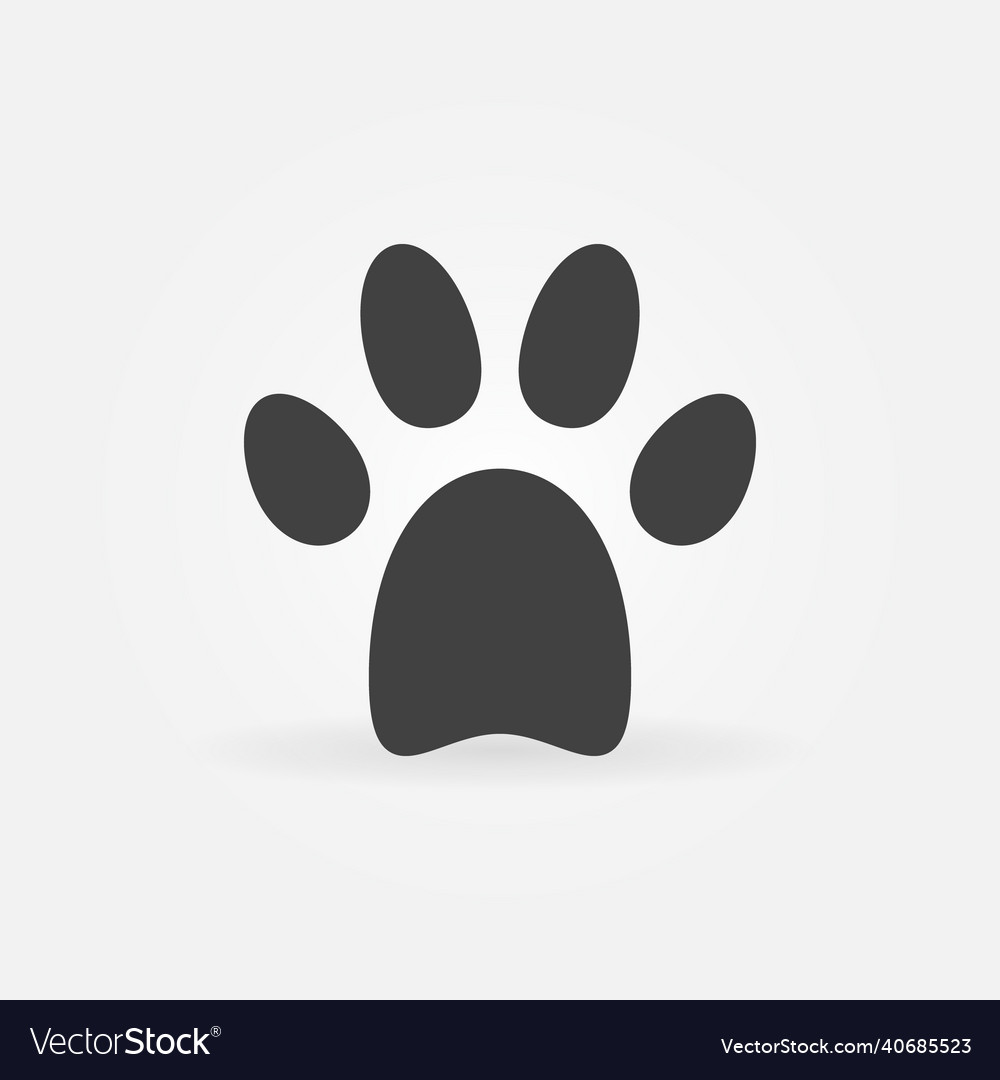 Cat or dog paw footprint concept solid icon