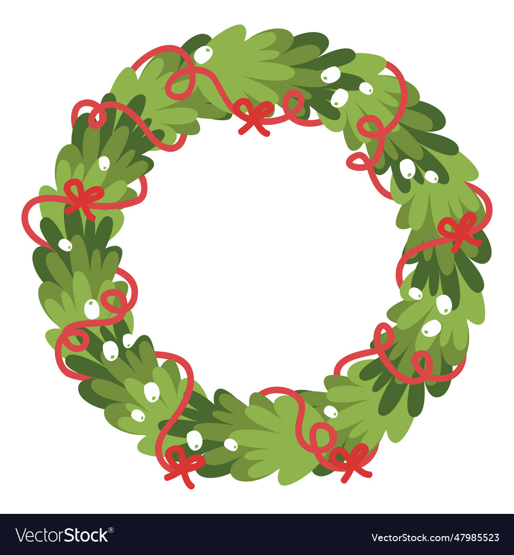 Christmas wreath icon 1 Royalty Free Vector Image