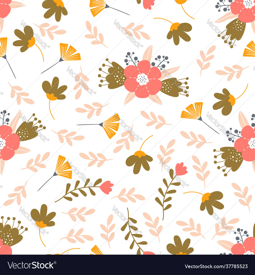 Ditsy print flower bouquets vector image Ditsy print flower bouquets