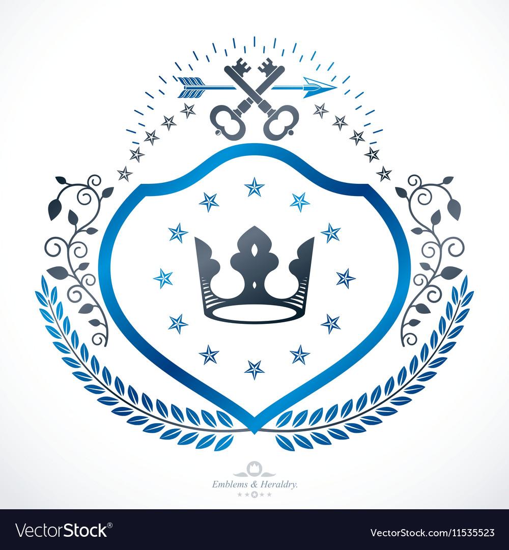 Emblem vintage heraldic design Royalty Free Vector Image