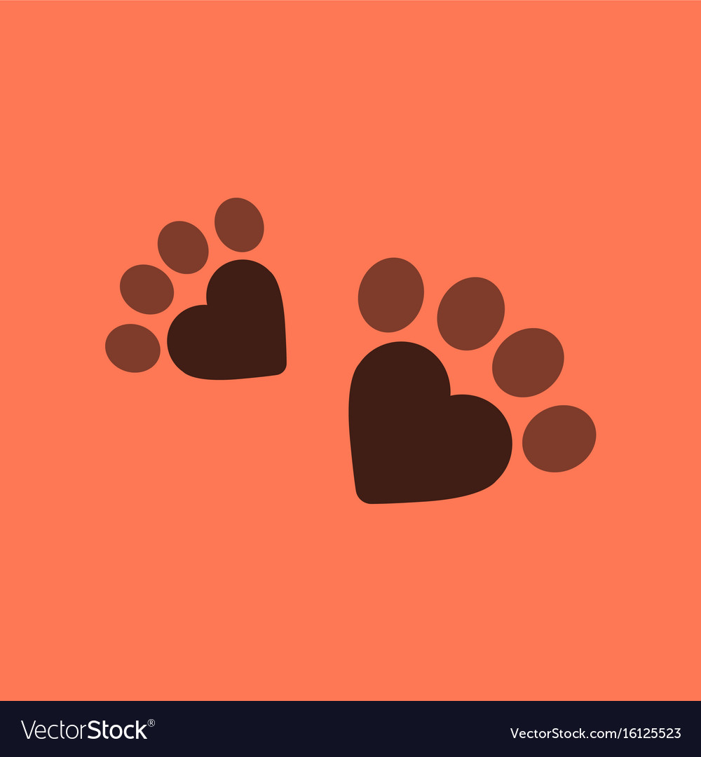 Flat icon on background cat tracks
