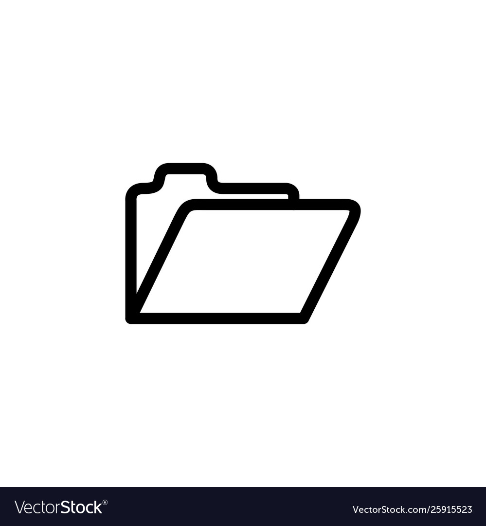 Folder line icon in flat style for app ui vector image Folder line icon in flat style for app ui