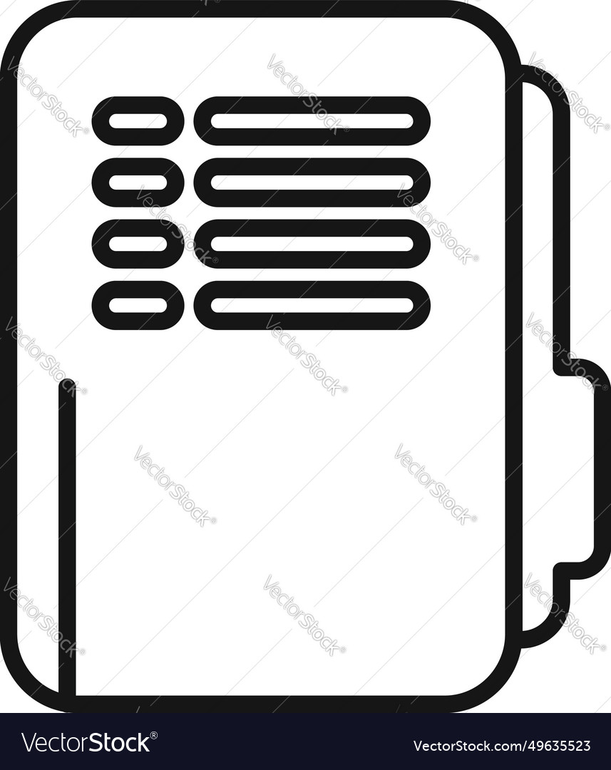 Folder record keep icon outline document Vector Image