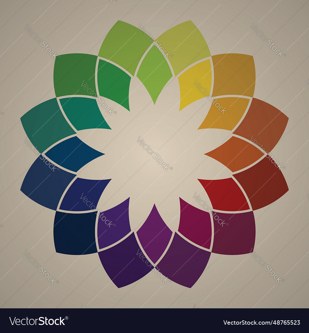 Frame pattern with colorful flower petals retro vector image Frame pattern with colorful flower petals retro