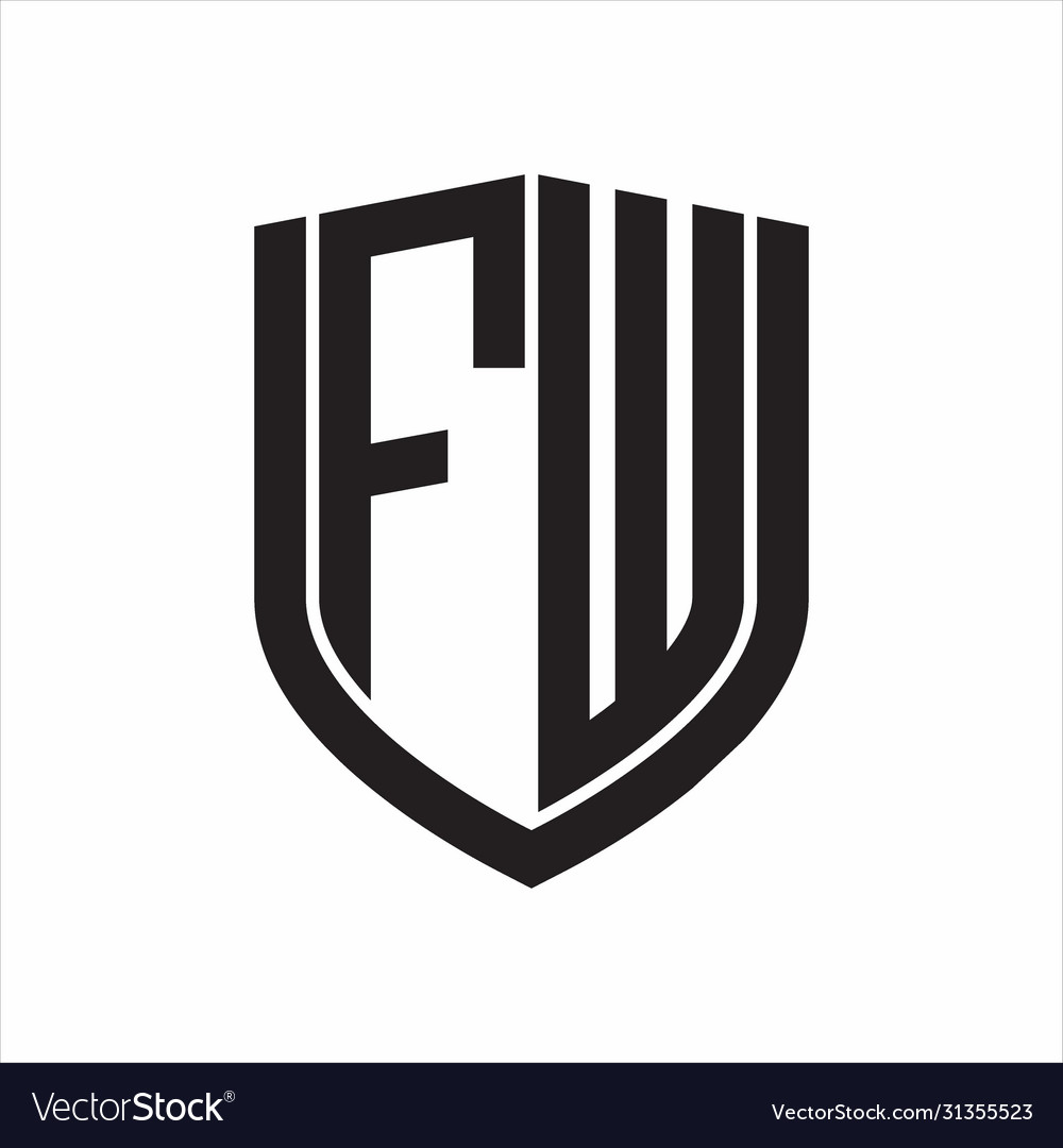 Fw logo monogram with emblem shield design