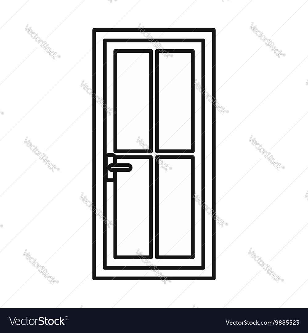 glass door icon outline style royalty free vector image