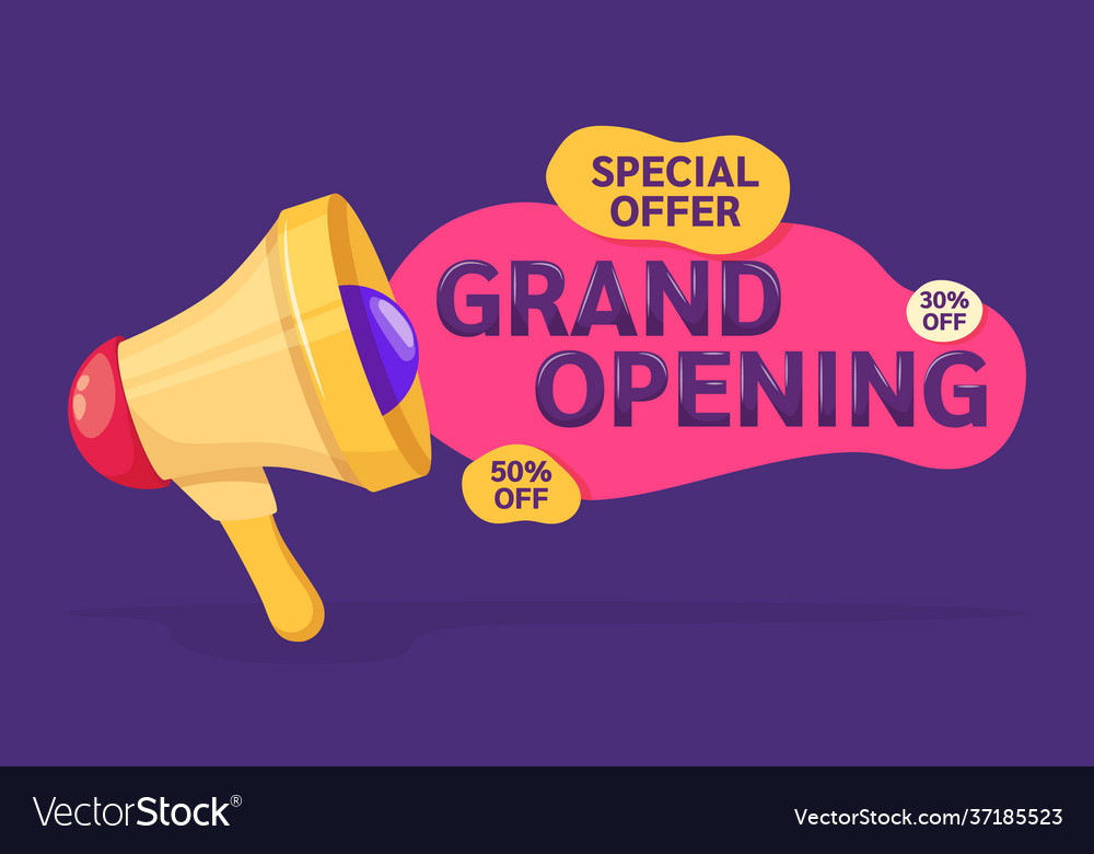 Grand opening label typography graphic design Vector Image