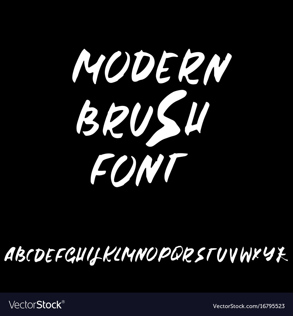 Hand drawn dry brush font modern lettering Vector Image