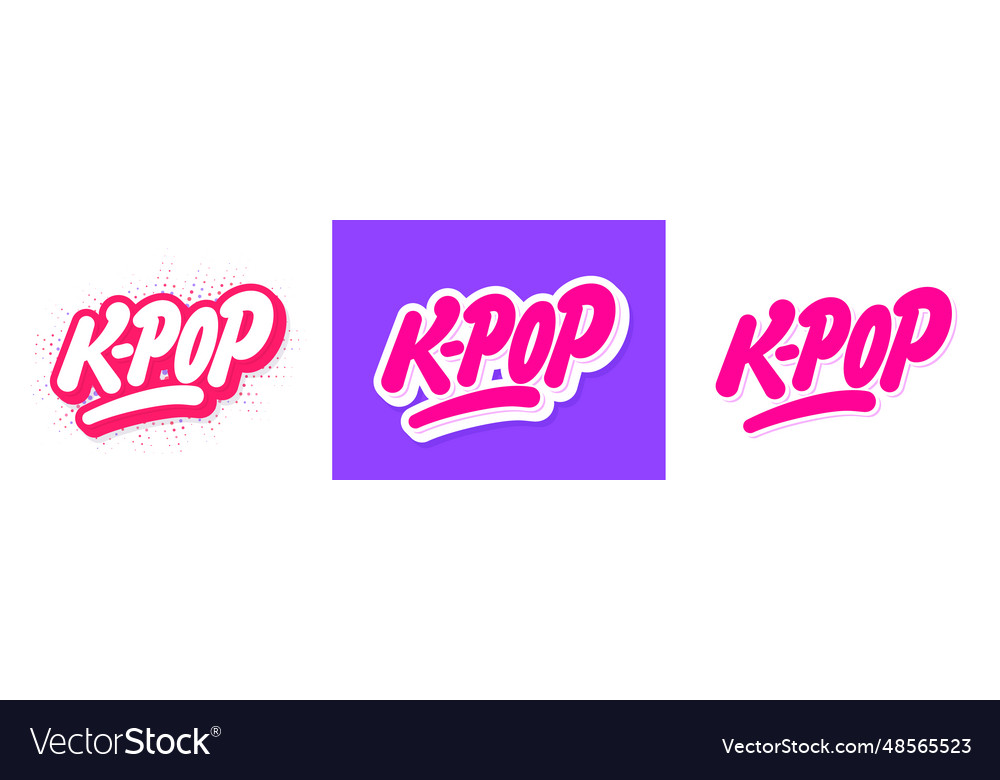 K-pop korean pop music style handwritten Vector Image