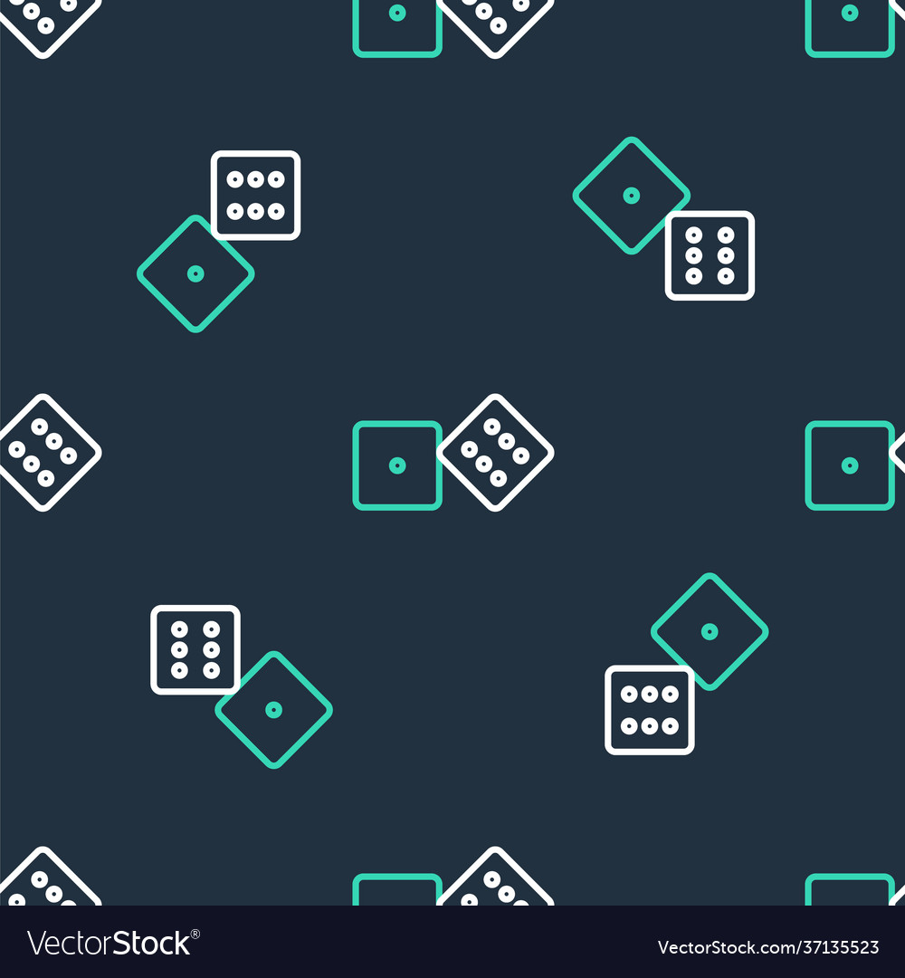 Line game dice icon isolated seamless pattern