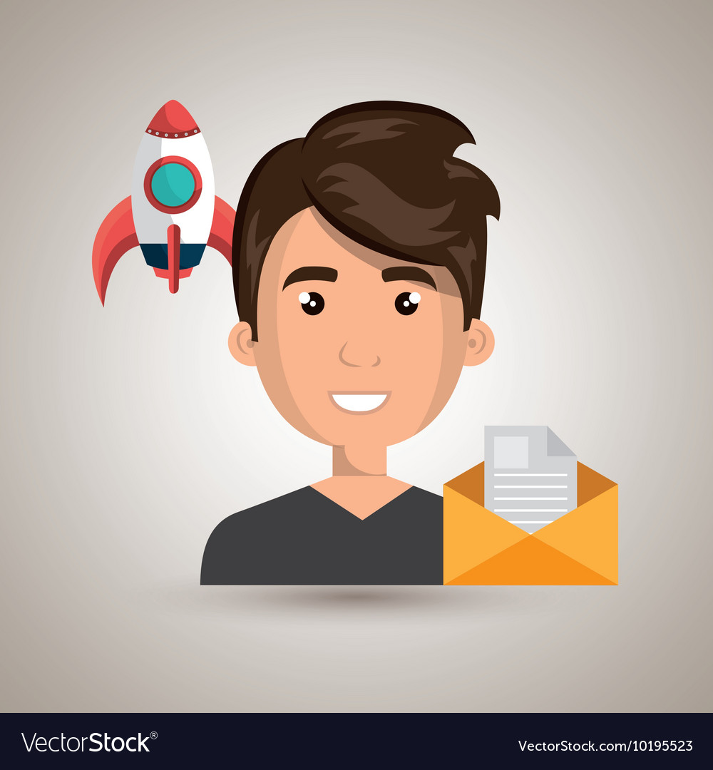 Man message document icon