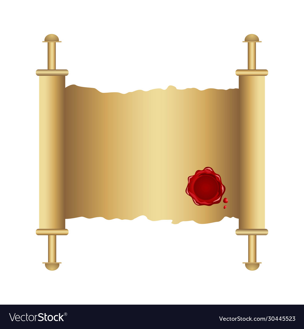 Papyrus scroll isolated on white