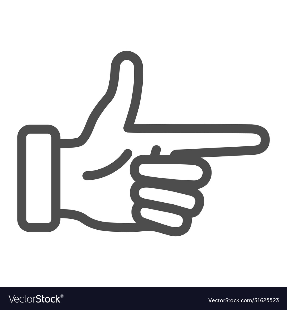 Pointer hand line icon gestures concept vector image Pointer hand line icon gestures concept