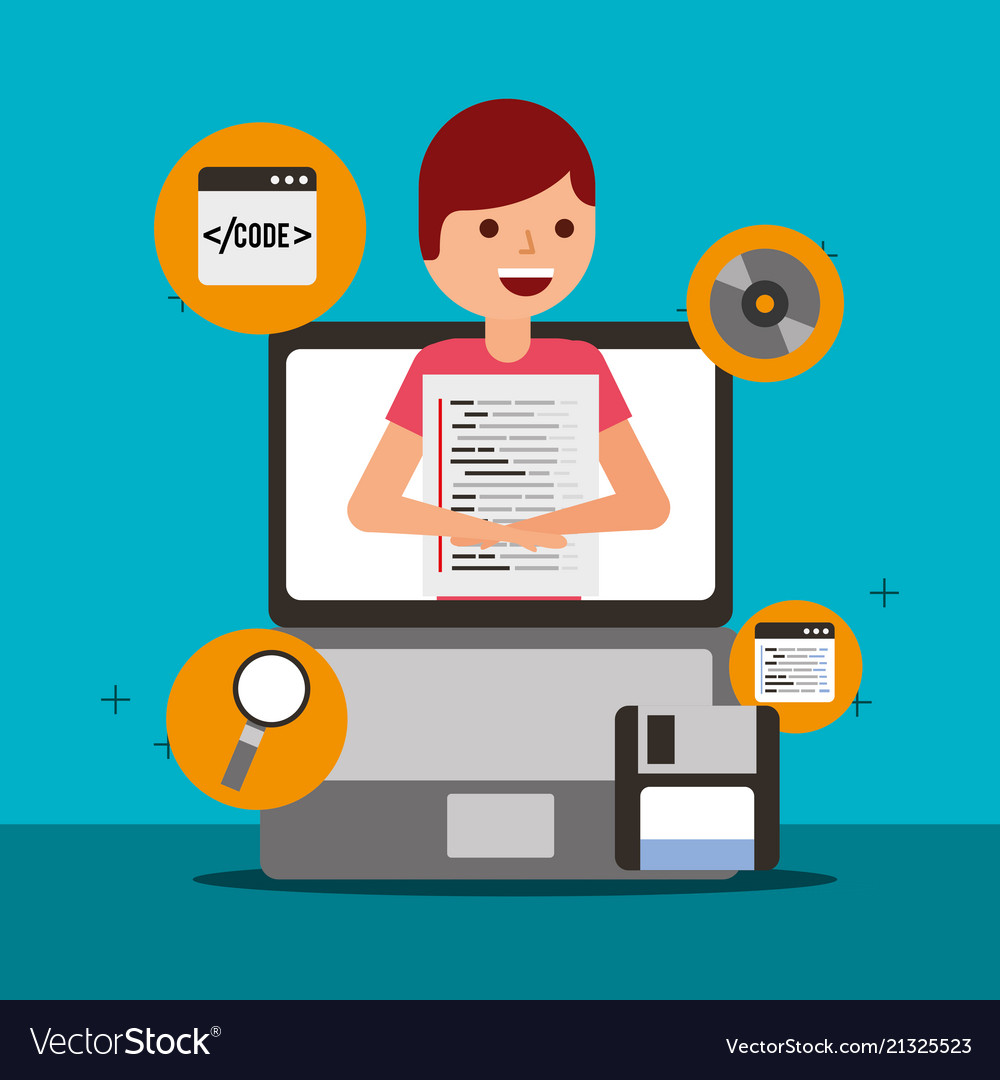 Website der Programmcodierung vector image Website der Programmcodierung