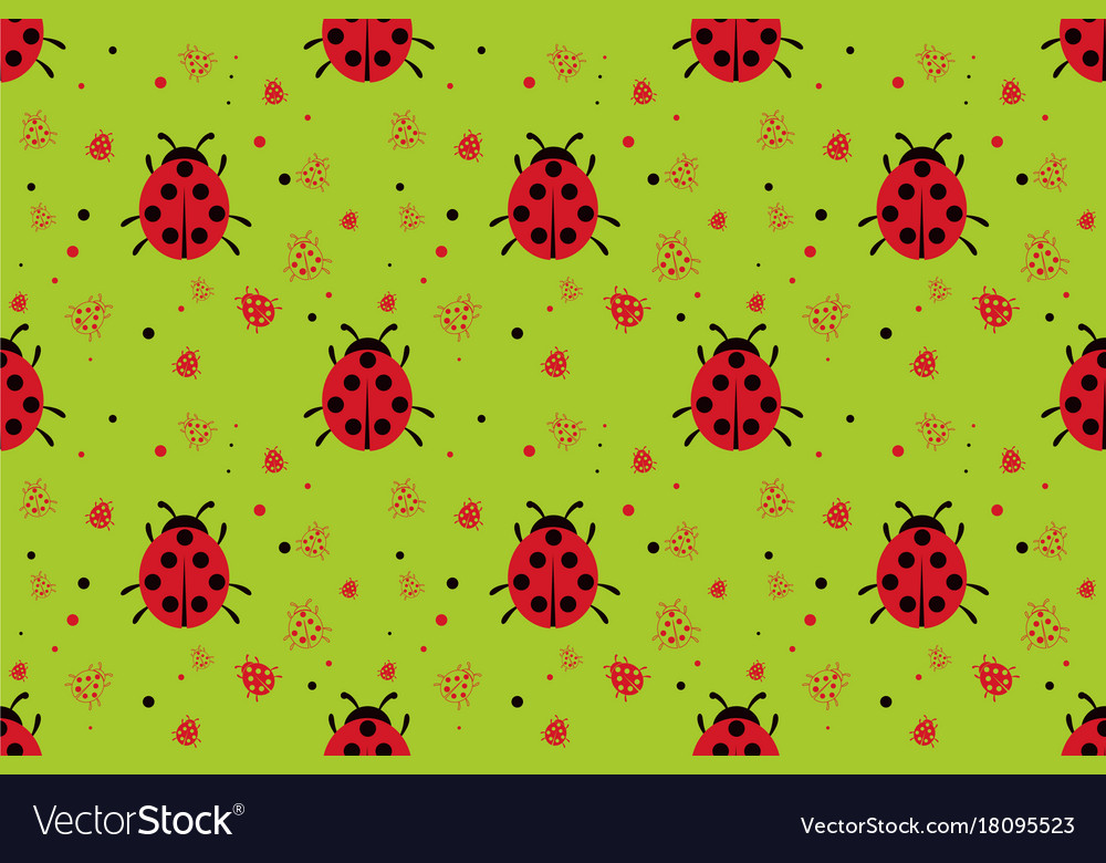 Seamless pattern with abstract ladybugs