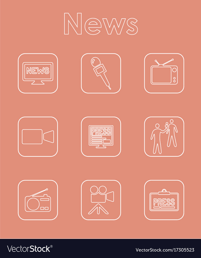 Set of news simple icons Royalty Free Vector Image