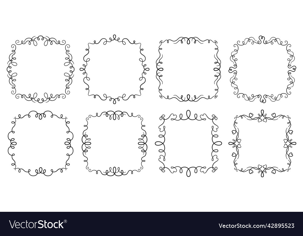 Swirl frame calligraphic design element filigree