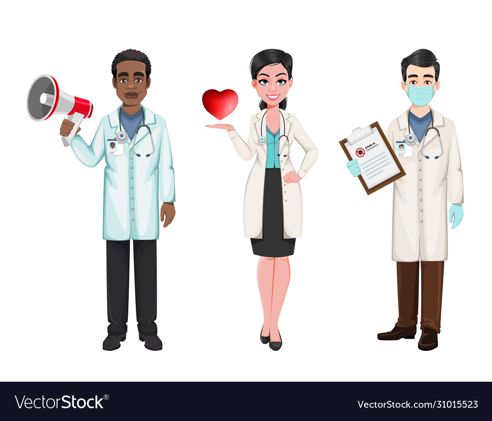 Team doctors working in hospital Royalty Free Vector Image