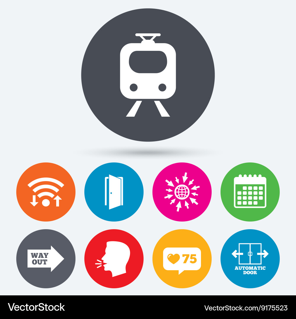 Train railway icon automatic door symbol Vector Image