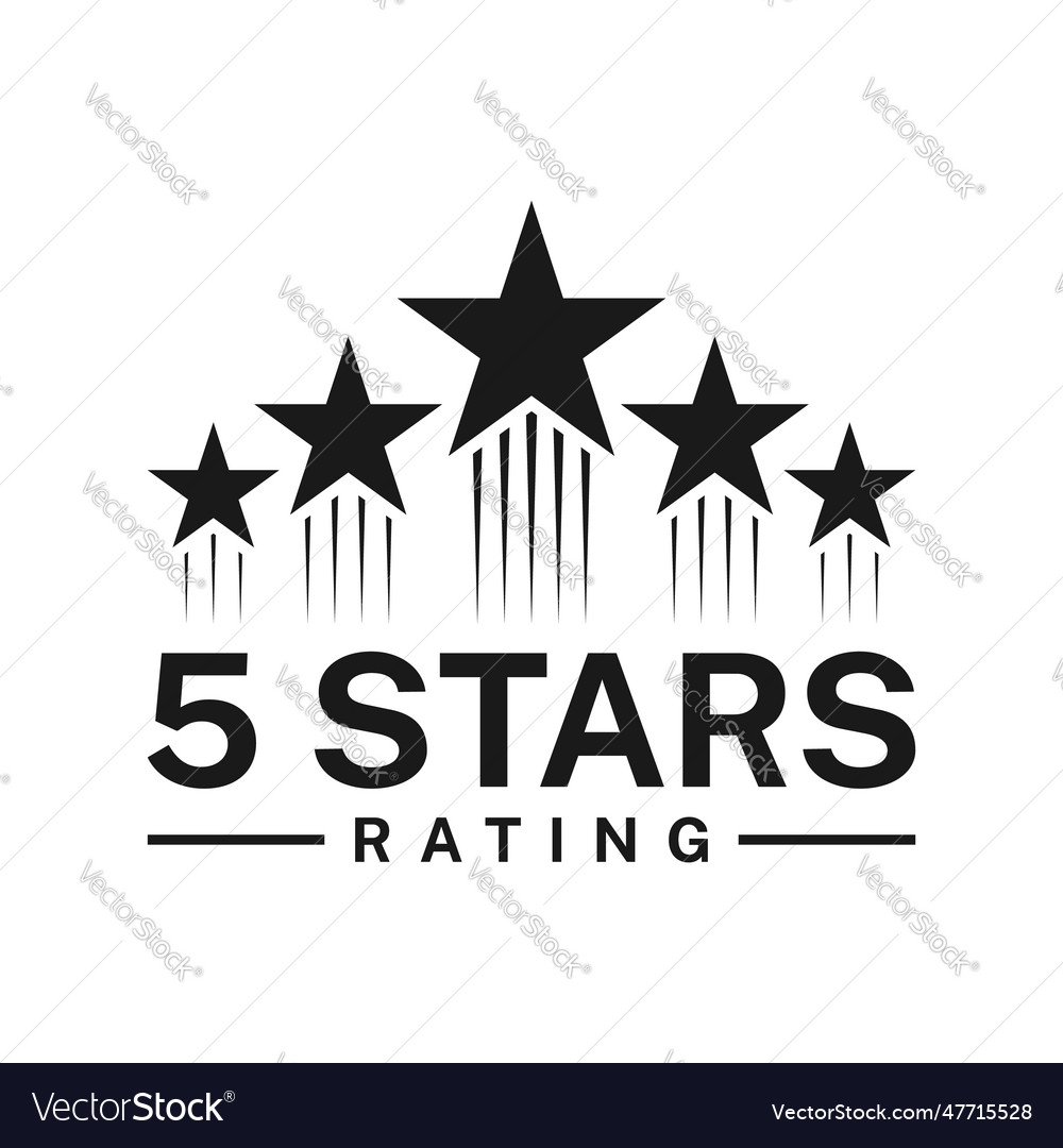 5 five star rate or review and best award icon Vector Image