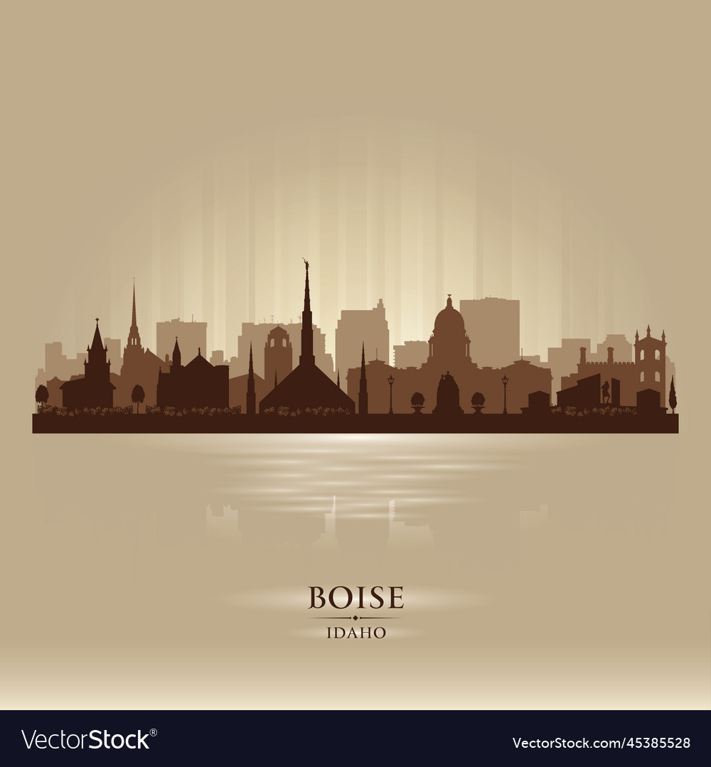 Boise Idaho City Skyline Silhouette Royalty Free Vector