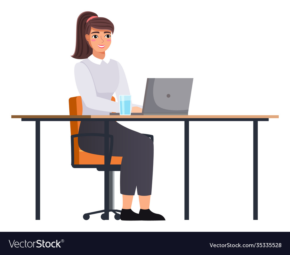 Business Employees On Their Workspace Co-worker Vector Image