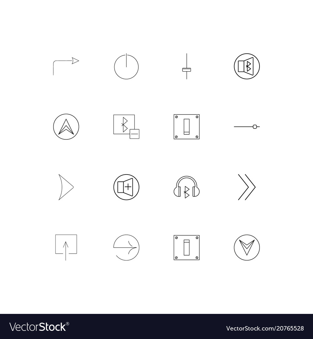 Buttons linear thin icons set outlined simple
