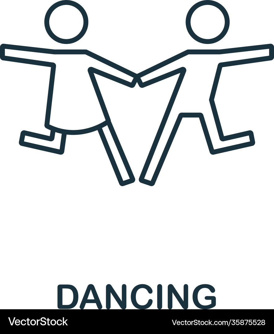 Dancing icon from hobbies collection simple line Vector Image