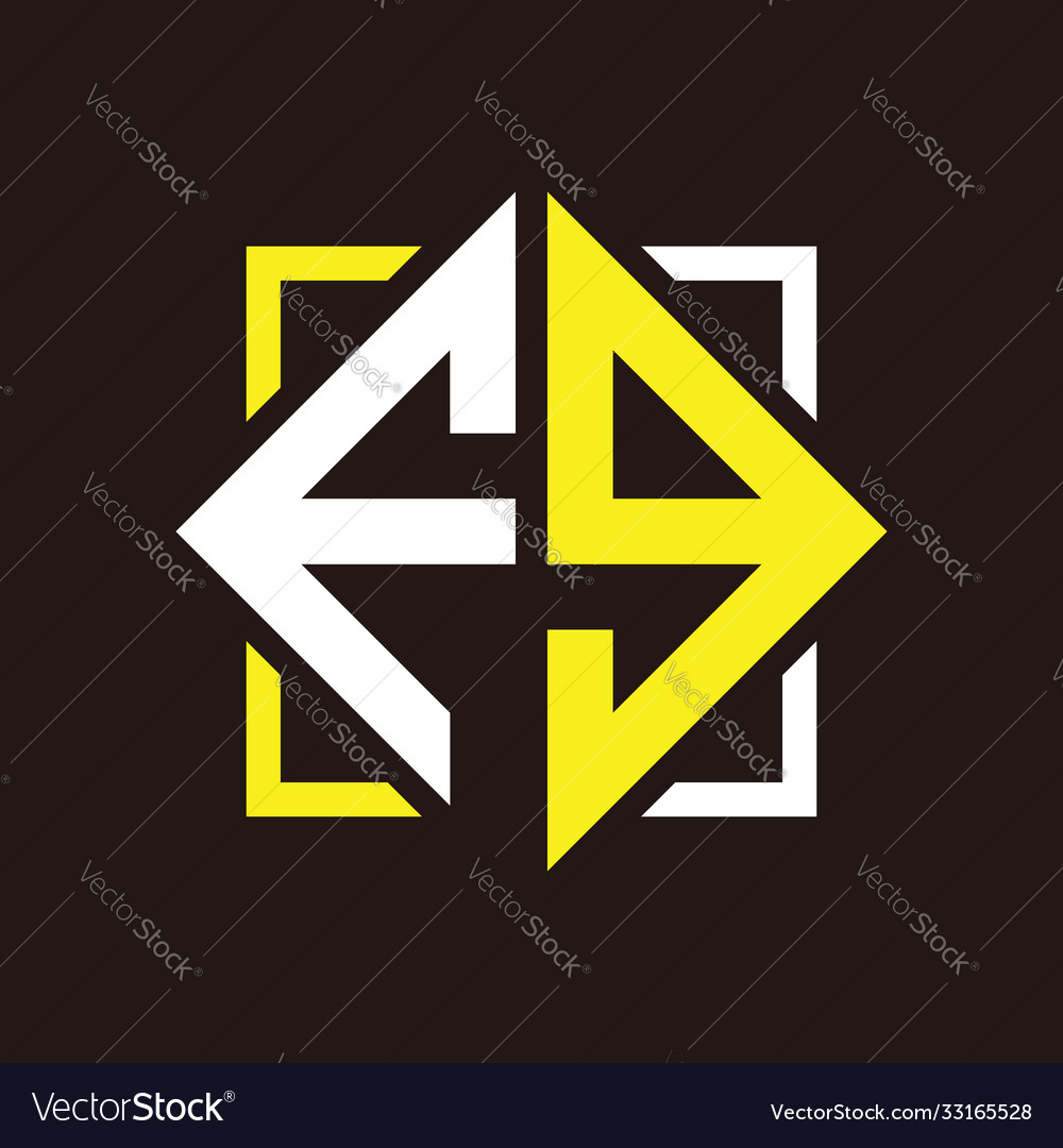 F g initials quadrangle monogram with square