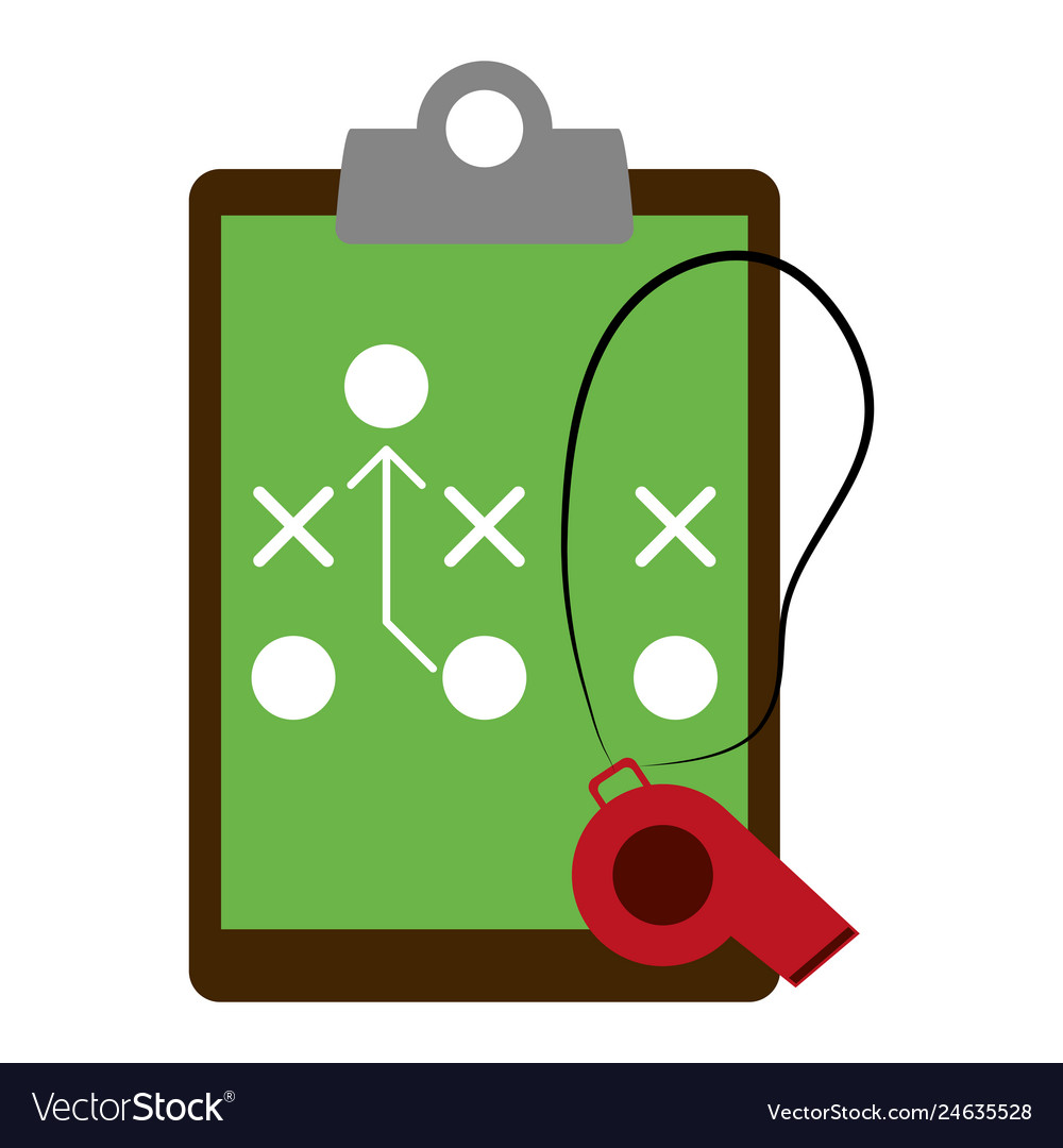 Football strategy on clipboard