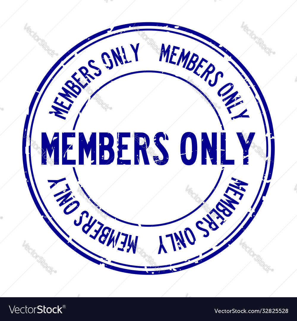 Grunge blue members only word round rubber seal vector image Grunge blue members only word round rubber seal