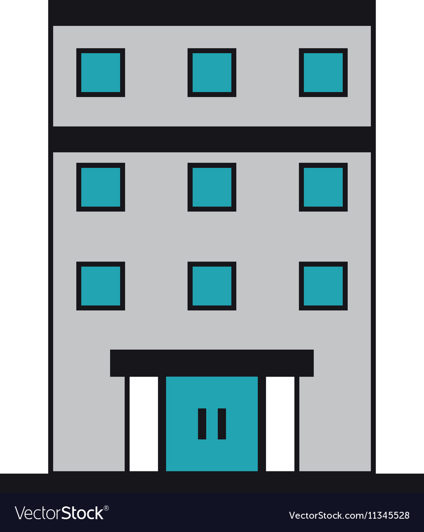 Isolated building with windows design