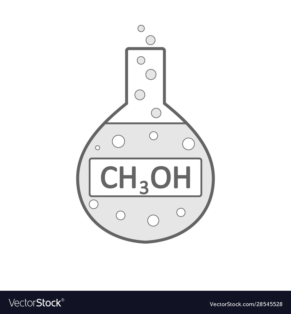 Laboratory glass with methyl alcohol