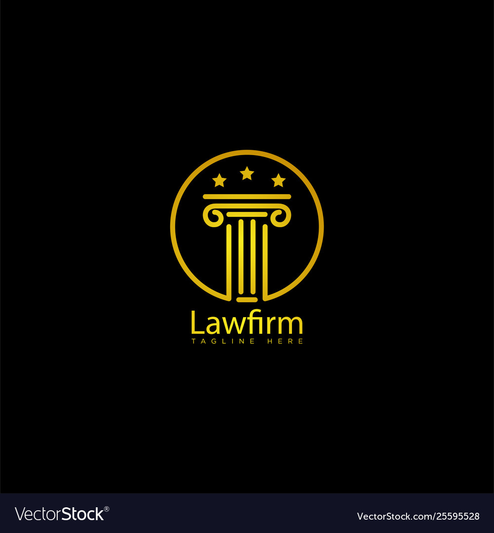 Pilar lawfirm logo with gold luxury icon element