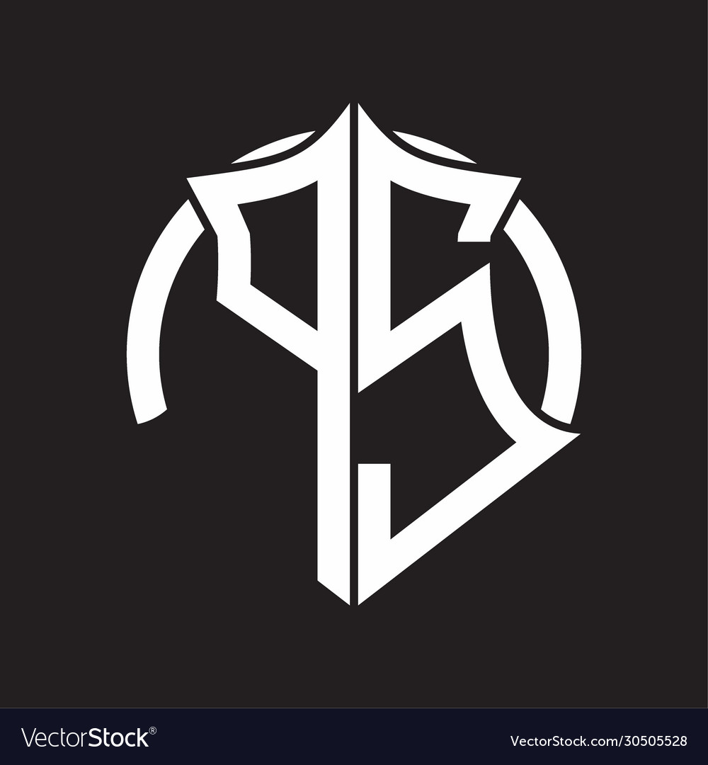 Ps logo monogram with emblem and circle rounded