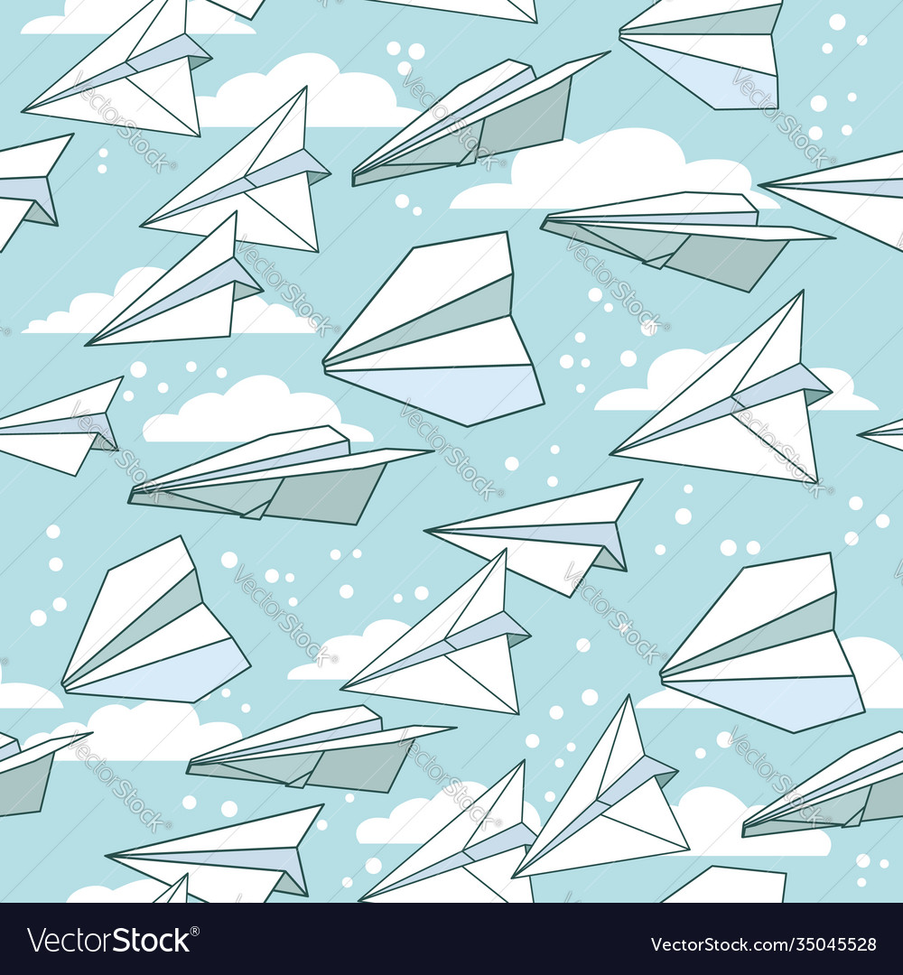 Seamless pattern with paper planes creative