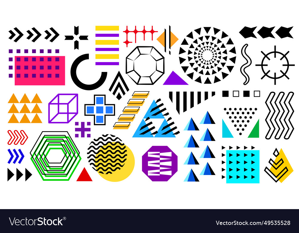 Set Of Memphis Design Elements Royalty Free Vector Image