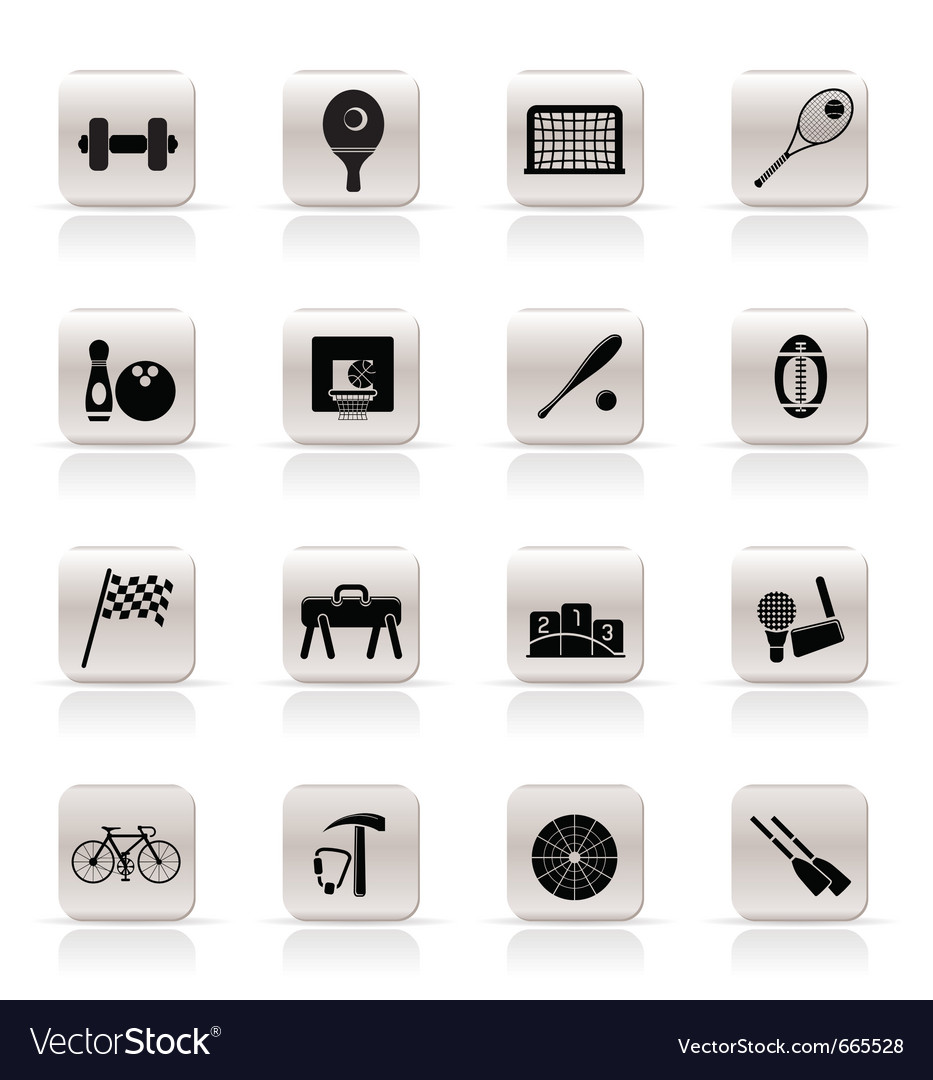 Simple sports gear and tools icons