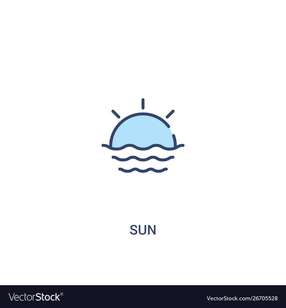 Sun concept 2 colored icon simple line element