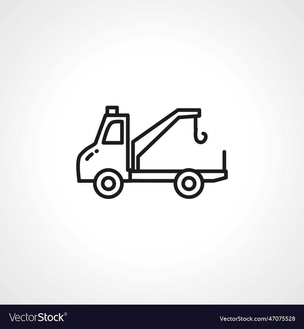 Tow truck line icon outline