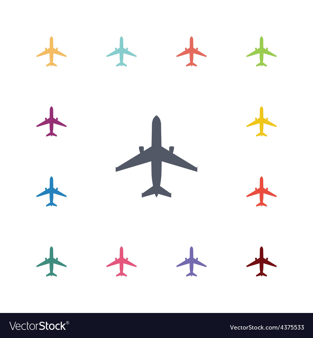 Airplane Flat Icon Set
